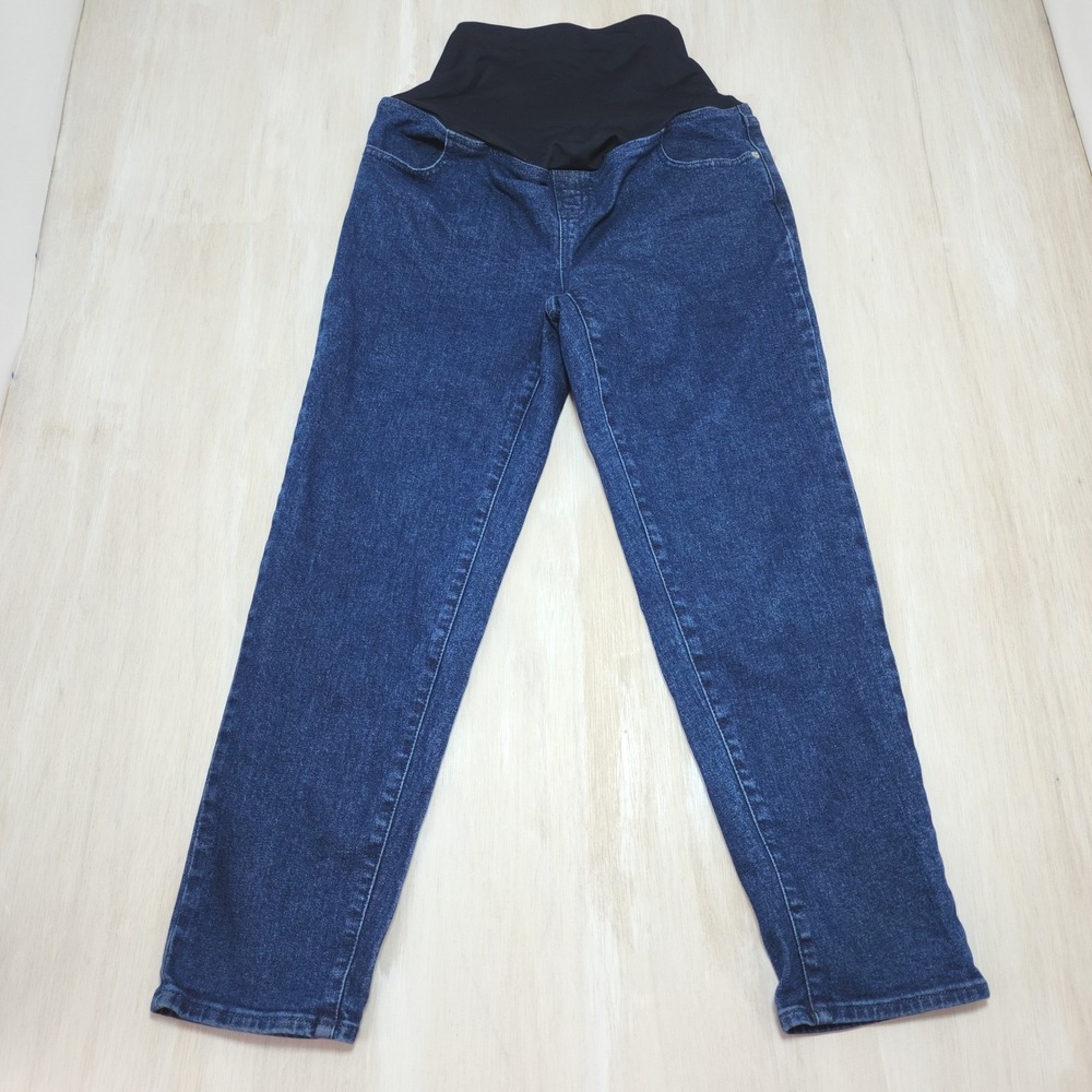 Maternity by Ingrid & Isabel 80s Slim Jeans Dark Wash Blue Size 8